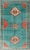 Teal-Colored Oushak Hand Knotted Vintage Turkish Rug With Three Medallions, Red Cornices For Sale - Image 10 of 10