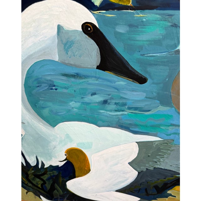 “Nosey Neighbors” a Swan Painting by LWren Walraven For Sale - Image 11 of 14