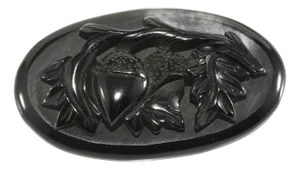 1930s Vintage Bakelite Brooch Black Victorian Revival Motif