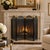 American Vintage Fireplace Screen Black Mesh Folding Grate Brass Accents 4 Panel For Sale - Image 3 of 3