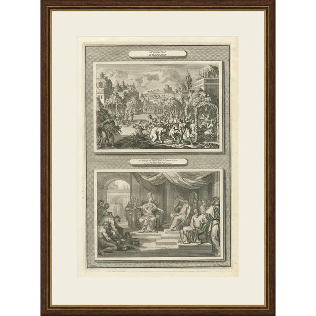 This original copperplate engraving from Pieter Mortier's illustrated Bible, Amsterdam circa 1700, shows two biblical...