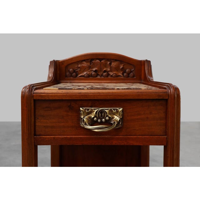 Art Nouveau Nightstands with Marble Top attributed to Paul Alexandre Dumas, France, 1910s, Set of 2 For Sale - Image 5 of 18