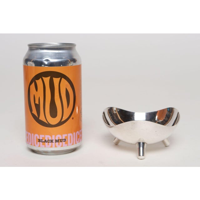 Silver Diminutive Danish Modern Silver Plated Trinket Dish / Vide Poche by Hans Jensen For Sale - Image 8 of 9