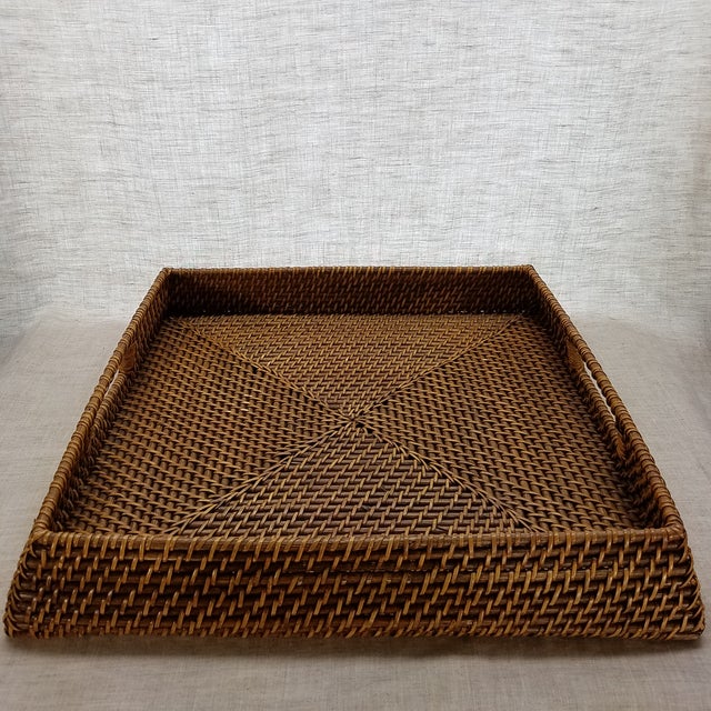 Natural Rattan Tray Chairish