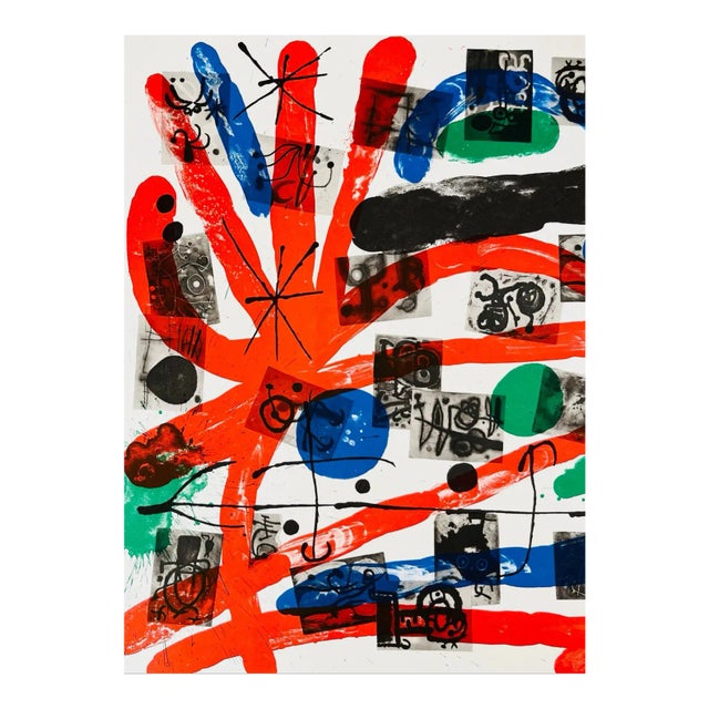 1965 Joan Miro Original Lithograph Dm14151b Derriere Le Miroir For Sale