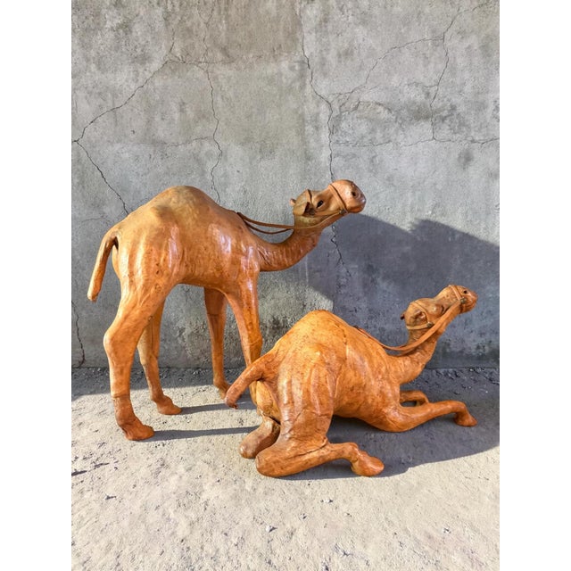 Mid-Century Modern Leather Camel Set, 1940, Set of 2 For Sale - Image 3 of 5