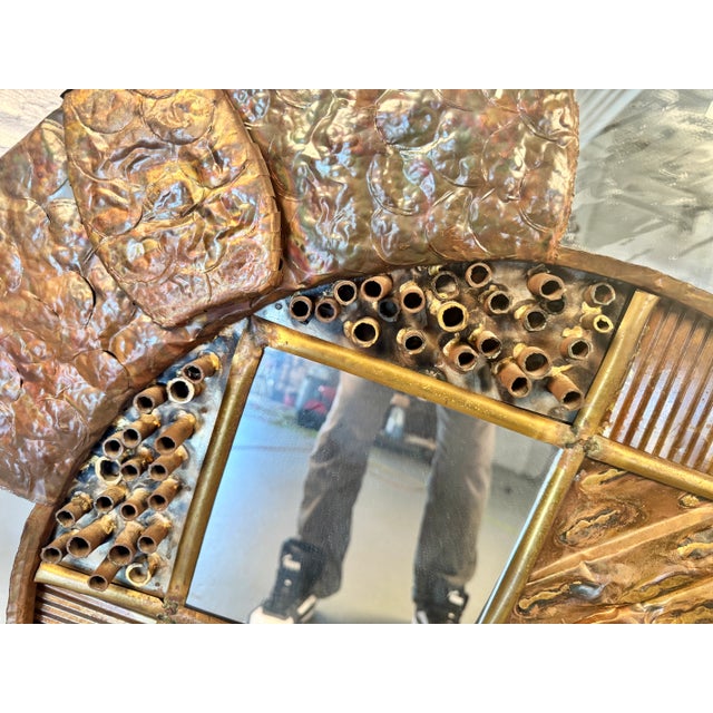 Neat Vintage Brutalist Mirror For Sale In New York - Image 6 of 6