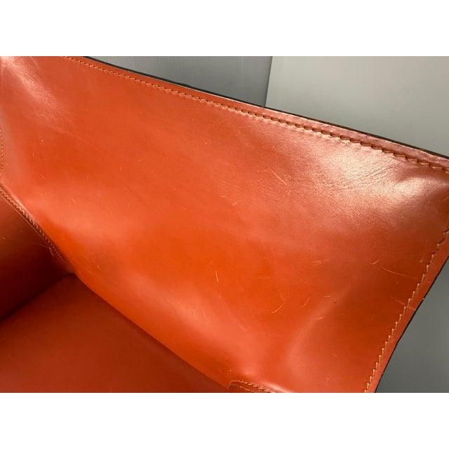 CAB 413 Armchairs in Cognac Brown Leather by Mario Bellini for Cassina, Italy, 1970s, Set of 4 For Sale - Image 13 of 16