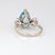 1980s 3.50ct Pear Cut Aquamarine Ring Vintage 14k White Gold Sz 6 Fine Jewelry For Sale - Image 5 of 6