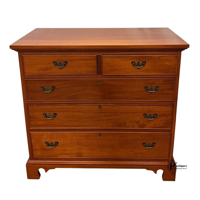 Vintage Chippendale Style Chest of Drawers by Craftique featuring High Quality Solid Mahogany Construction, Five...