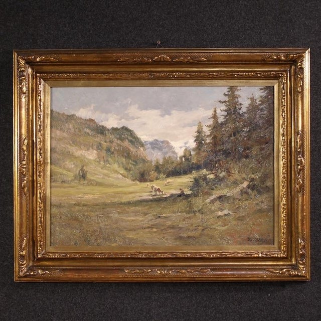 Giuseppe Gheduzzi, Landscape Composition, 1920s, Oil Painting on Board, Framed For Sale - Image 16 of 16