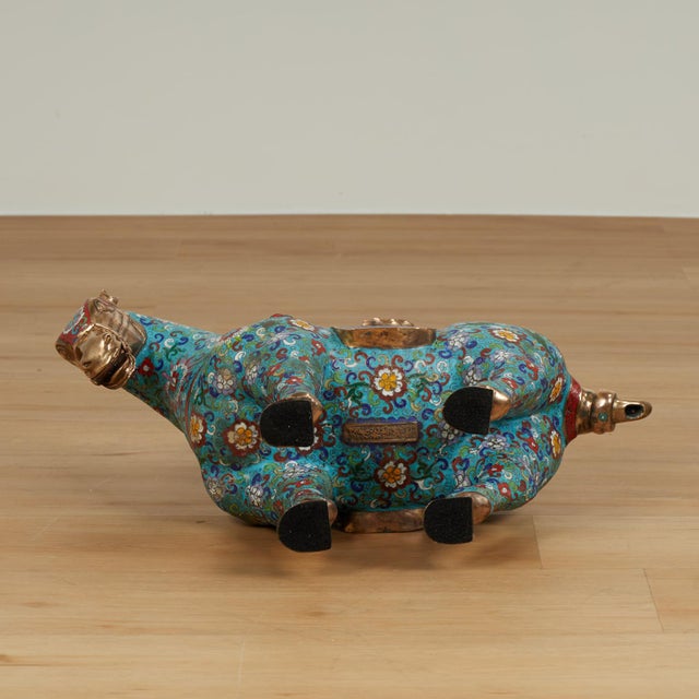 Pair of Vintage Chinese Cloisonne Horses For Sale - Image 11 of 18