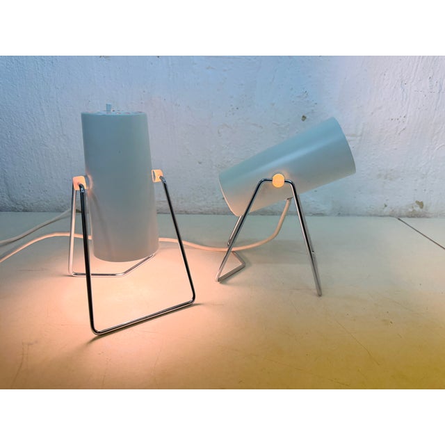 Metal Space Age Minimalist Cylindrical Table Lamps, 1960s, Set of 2 For Sale - Image 7 of 13
