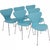 Set of 6 Arne Jacobsen Seven chairs upholstered in blue fabric and with chrome legs. The chairs are from 1984 but has...