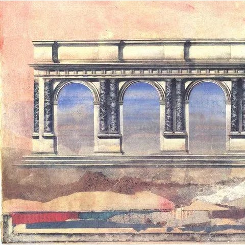 Illustration Donald Farnsworth Counterpoint - Doric Colonnade, 1991 Lithograph For Sale - Image 3 of 4
