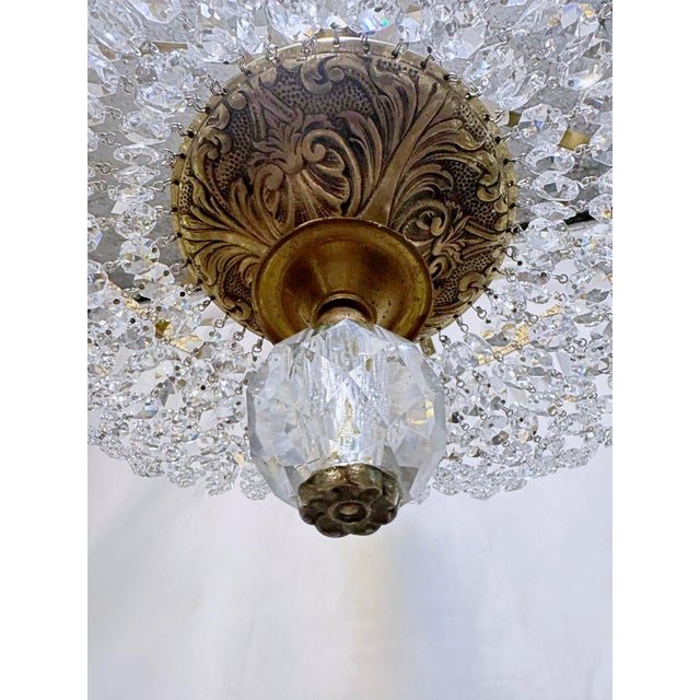 Vintage 1950s Italian Brass Basket Chandelier For Sale - Image 9 of 10