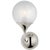 Cristol Small Single Sconce in Polished Nickel with White Glass Designer: AERIN Height: 12" Extension: 6.75" Backplate:...