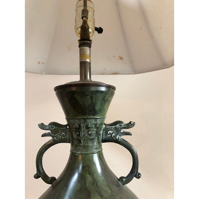 Vintage Mid-Century Chinese Bronze Marbro Lamps - a Pair For Sale In Los Angeles - Image 6 of 13