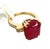 Contemporary 8.34 CTW Victorian Style Diamond & Emerald-Cut Ruby Ring 18k Yellow Gold, Size 6 For Sale - Image 3 of 8