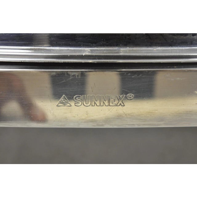 Late 20th Century Late 20th Century Sunnex Stainless Steel Rolling 8.5l Chafing Dish Buffet Chafer Catering Server For Sale - Image 5 of 16