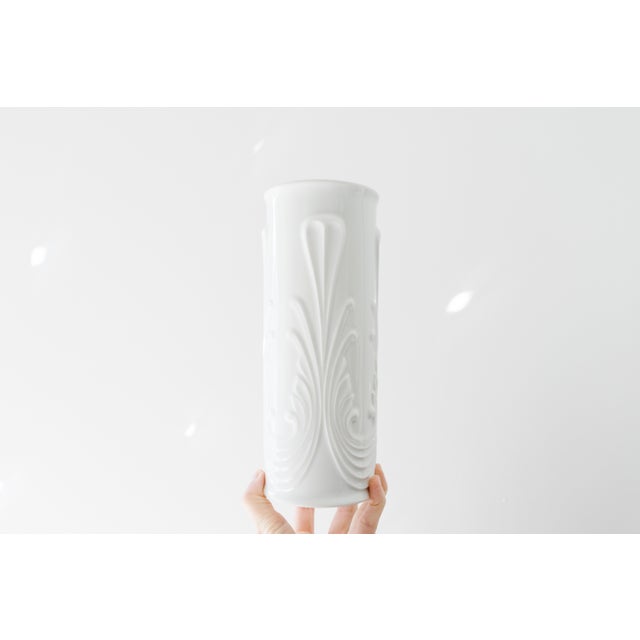 1960s Royal Kpm Mid Century Modern Glazed White Porcelain Vase For Sale - Image 5 of 13