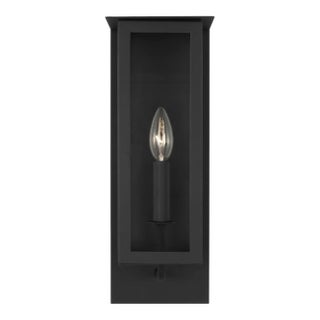 Thom Filicia by Visual Comfort Studio Dresden 1-Light Outdoor Medium Lantern Sconce Light in Textured Black For Sale