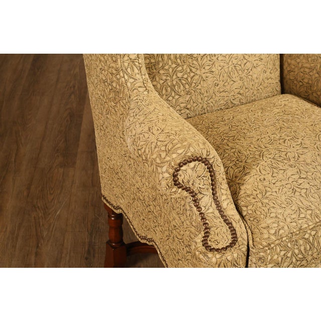 Textile Lee Jofa Pair Of Custom Upholstered Wingback "Mayfair" Armchairs For Sale - Image 7 of 18