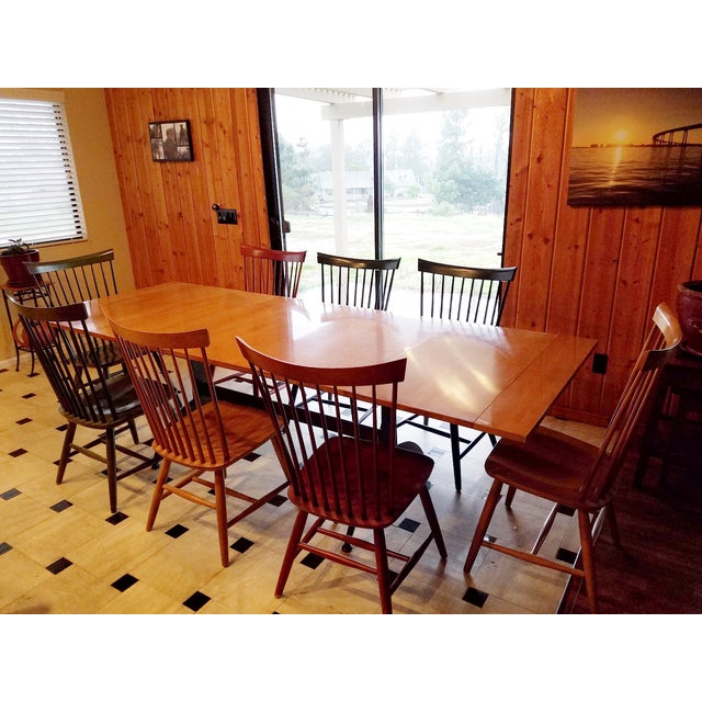 Ethan Allen Country Colors Dining Set with Table and 8 Fan Back Chairs
