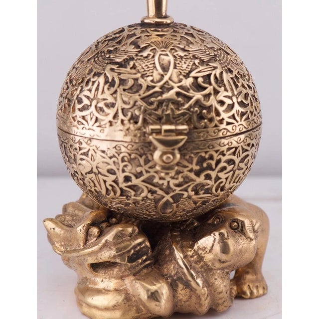Metal Antique Late 18th Century French Ormolu Ball-Shaped Verge Fusee Watch Desk Stand For Sale - Image 7 of 18