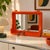 1970s Orange Plastic Wall Mirror with Integrated Shelf, 1970s For Sale - Image 5 of 12