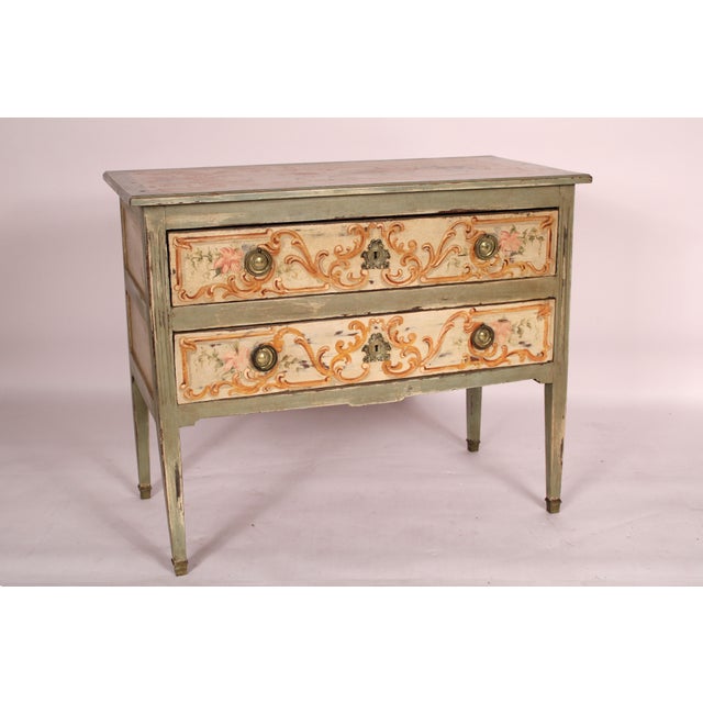 Early 19th Century Antique Louis XVI Style Painted Chest of Drawers For Sale - Image 5 of 12