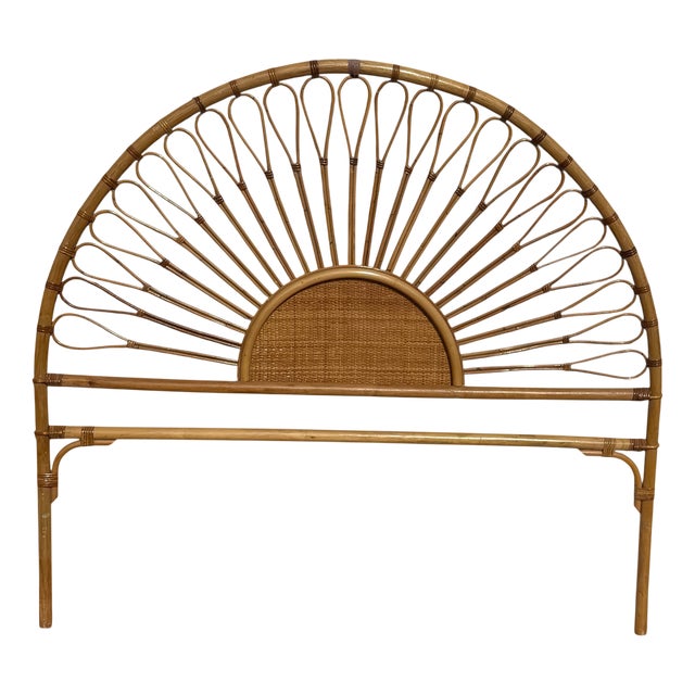 Vintage Rattan Headboard, France, 1960s For Sale