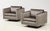 Harvey Probber Pair of Swivel Cube Lounge Chairs by Harvey Probber, Unlabeled For Sale - Image 4 of 6