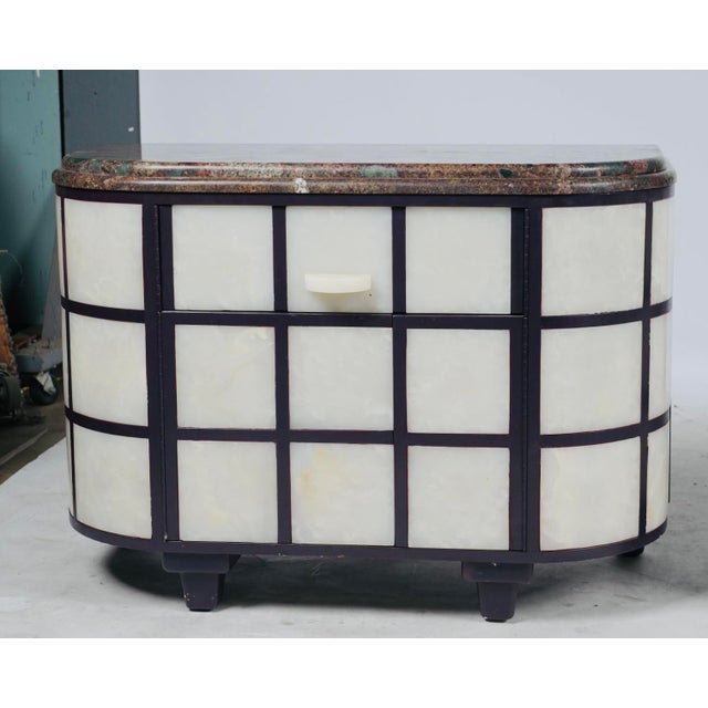 Art Deco Late 20th Century Pair of Art Deco Revival Stone Top Nightstands From the Glorya Kaufman Collection, Attributed For Sale - Image 3 of 9