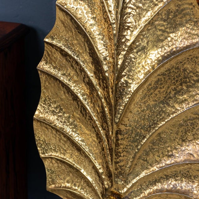 Gold Vintage Italian Brass Floor Lamp in the style of Tommaso Barbi, 1970 For Sale - Image 8 of 18