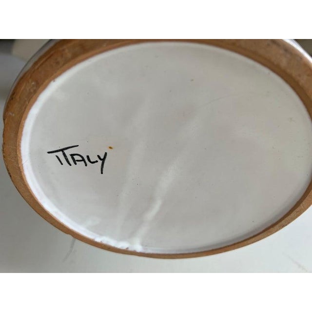 60s Mid Century Modern Hand Painted Orange Poppy Flower Ceramic Umbrella Stand Holder Italy For Sale In Tampa - Image 6 of 9