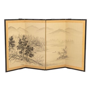Japanese Four-Panel Byobu Screen For Sale