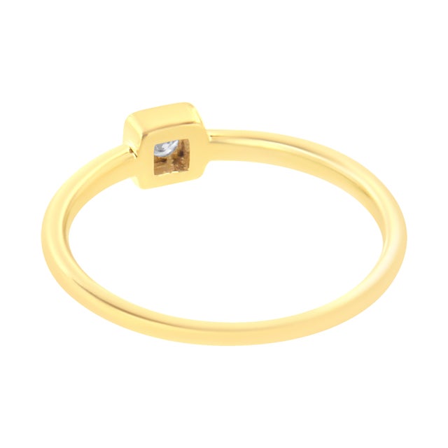 Early 21st Century 14K Yellow Gold Plated .925 Sterling Silver 1/20 cttw Miracle Set Diamond Promise Ring (J-K Color, I1-I2 Clarity) - Size 7 For Sale - Image 5 of 7