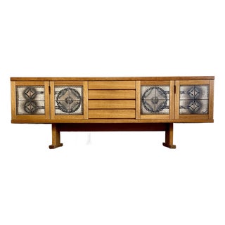Danish Mid Century Oak Brutalist Credenza Gangso Mobler For Sale