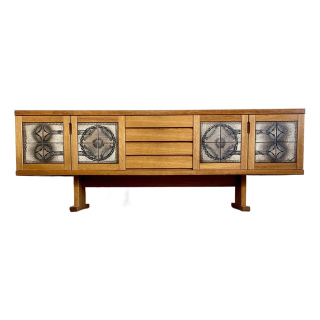 Danish Mid Century Oak Brutalist Credenza Gangso Mobler For Sale