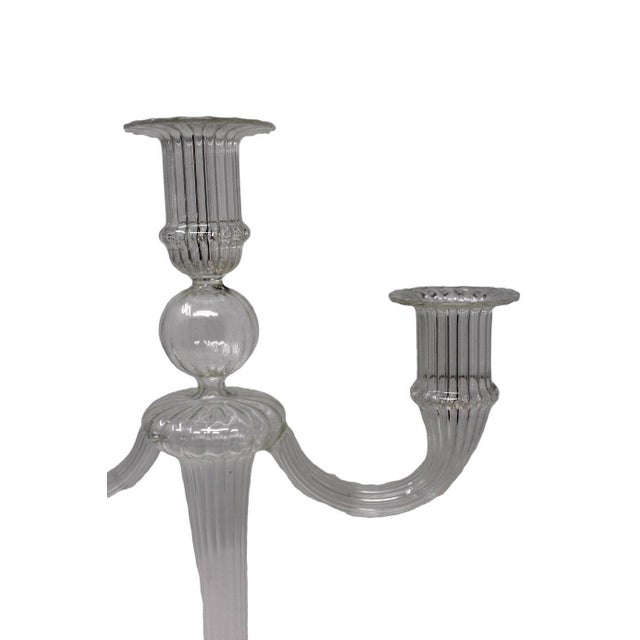 Vintage three-candle candelabra from the Rigadin furnaces of Murano. In very good condition.