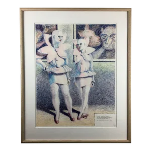 Original Pastel Painting of Eva & Adele New York Times 1993