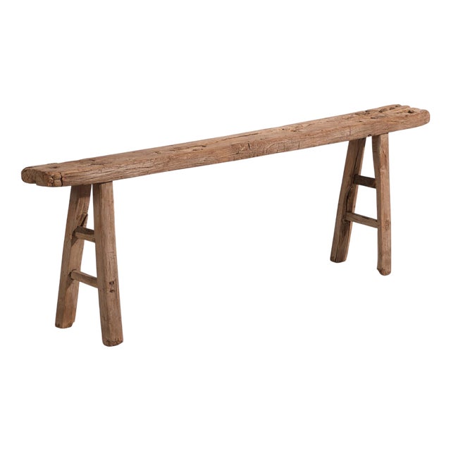 Antique Primitive Wooden Bench For Sale