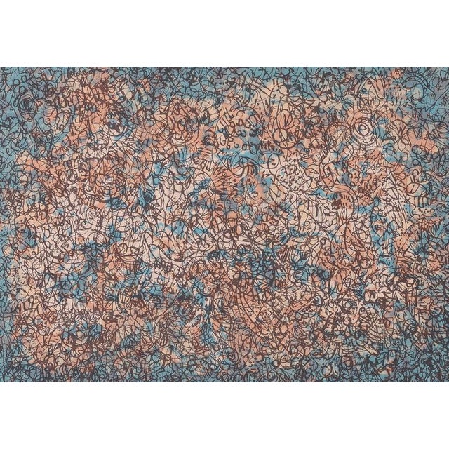 Modern Mark Tobey, Blue Reverie, Screen Print For Sale - Image 3 of 7