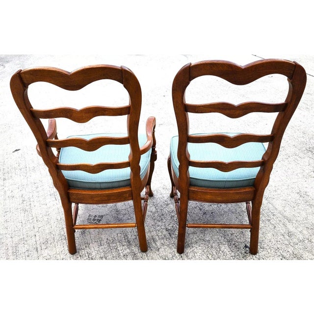 1970s Vintage French Country Dining Chairs Set of 8 For Sale - Image 5 of 12