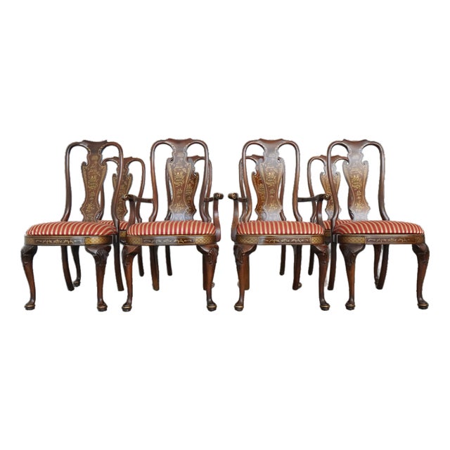 Vintage Drexel Heritage Chinoiserie Dining Chairs (Set of 8) For Sale