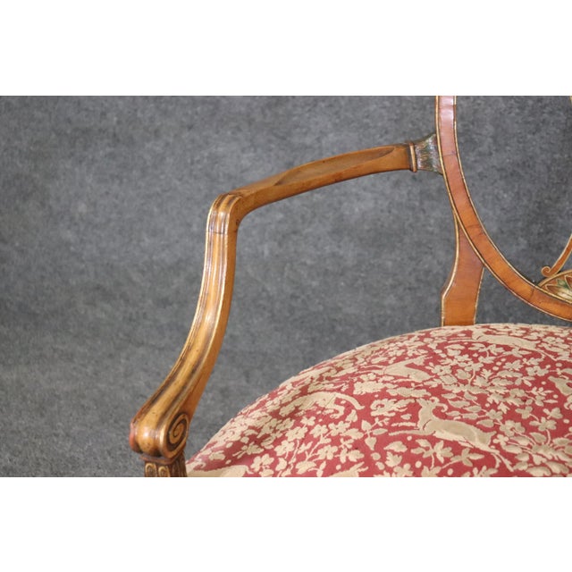 Adams Painted Decorated Triple Oval Back Settee Circa 1910 For Sale - Image 12 of 12