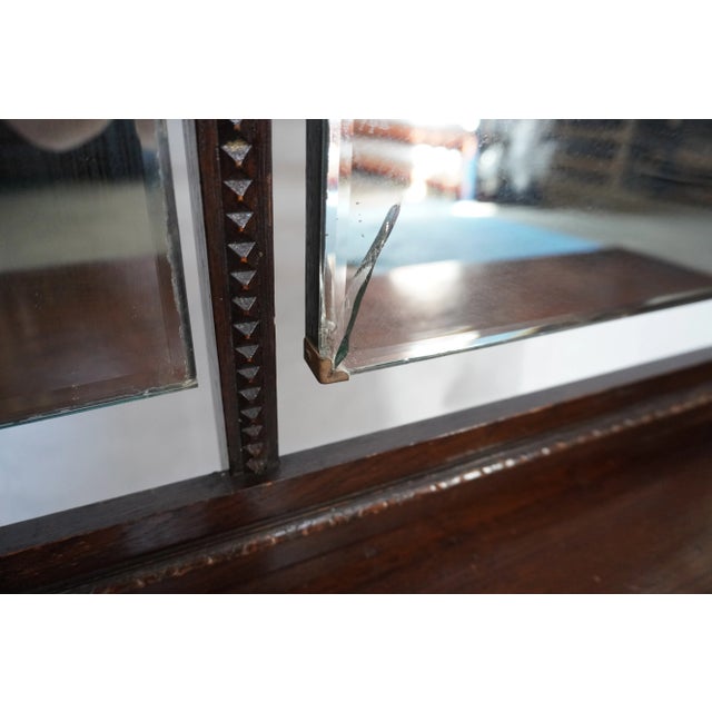 Early 20th Century Wood Dresser With Tri-Fold Mirror For Sale - Image 14 of 14