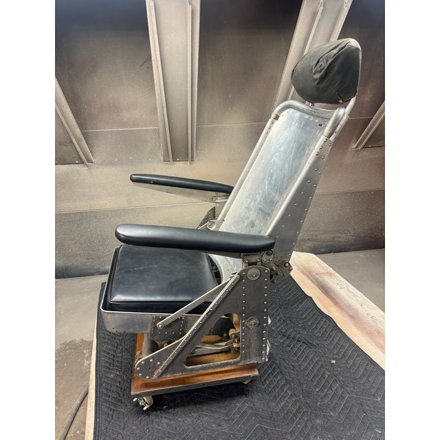 Mid 20th Century Mid 20th Century American Military Aluminum Aircraft Seat With Weber Headrest For Sale - Image 5 of 12