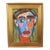 Bold Picasso Style Man Portrait Painting Including the Antiqued Gold Wood Frame For Sale